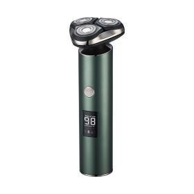 Men's Electric Shaver Triple Head Razor Travel Portable Washable (Option: Green)