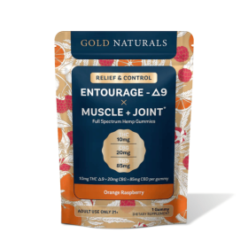 10mg Entourage THC Muscle + Joint Gummies - Full-Spectrum Hemp Relief for Pain, Recovery & Relaxation (Flavor: Orang Raspberry, size: 1 PACK)